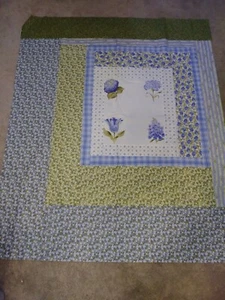 Quilt Top 56"x68" Unfinished Floral Off-Center with Extra Fabric - Picture 1 of 3