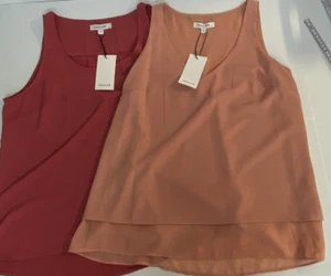 PREVIEW SIZE 16 WOMENS X2 BUNDLE SLEEVELESS CAMI TOPS BRAND NEW TAGS LIGHTWEIGHT - Picture 1 of 17