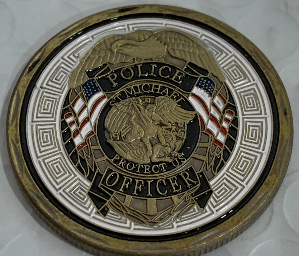 Police Officer St Michael Patron Saint of Law Enforcement Challenge Coin