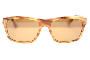 Tom Ford AUGUST TF678 45E Yellow Havana/Brown 56mm Sunglasses (#1500) - Picture 1 of 24