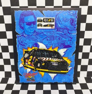NASCAR Sam Bass Rusty Wallace Miller Racing ''Designed-2-Win'' Print 4.75x5.75 - Picture 1 of 2