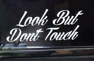2 look but dont touch window glass decals 4"x1.75" Chevy muscle car - Picture 1 of 3
