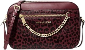 Bolso Bandolera Michael Kors Jet Set Artículo Cadena Este Oeste Rojo Sombre 35F4GTTC9H - Imagen 1 de 4