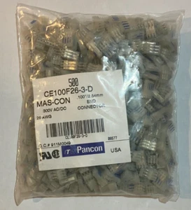 500 Pack Pancon CE100F26-3-D Wire-Board Connector Receptacle 3-Pos 2.54mm - Picture 1 of 3