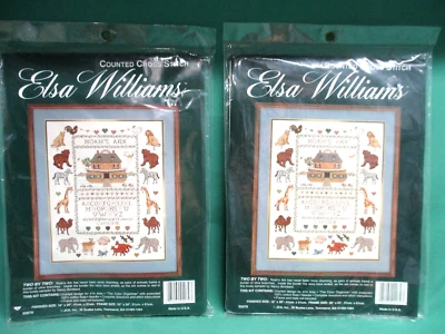 Kit Punto de Cruz Contado Elsa Williams 02079 Sampler Arca de Noé Dos por Dos Foto 1 de 4