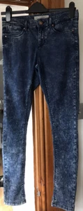 TOPSHOP SKINNY PETITE DARK BLUE STRETCH JEANS SIZE 8 IMMACULATE - Picture 1 of 10