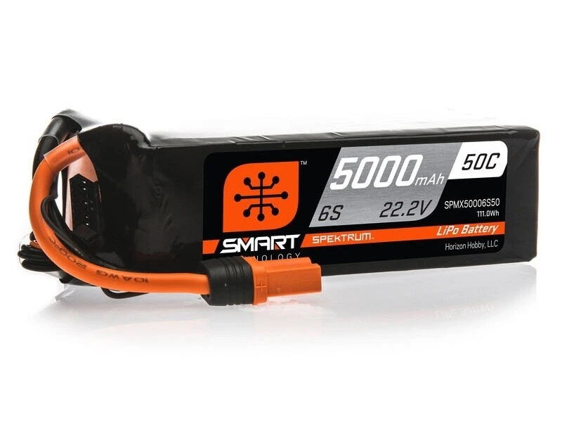 Spektrum 22,2V 5000mAh 6S 50C Smart LiPo Akku mit IC5 Stecker - SPMX50006S50 - Bild 1 von 1