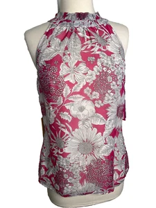 Liberty Of London for Target Shirt Womens S Pink White Floral silky - Picture 1 of 7