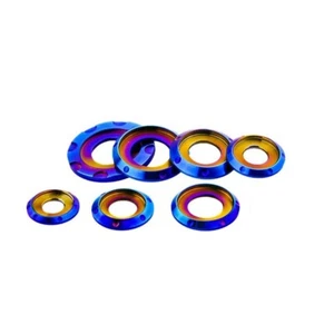 Titanium Fender Washer M5 M6 M8 M10 for Motorcycle Gasket Spacer TC4 Bolt Washer - Foto 1 di 7