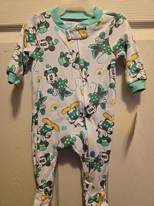 Disney Mickey & Minnie Mouse St Patrick’s Day Sleeper Infants 0-3 month - Bild 1 von 5