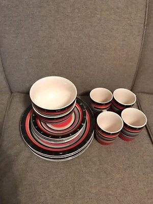 Gibson Home Casa Stella Dinnerware Set, Red, 14 piece - Image 1 of 4