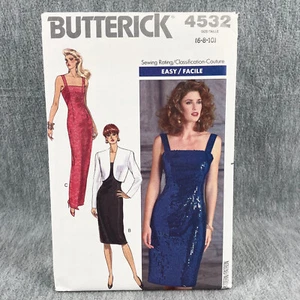 Butterick 4532 Fitted Dress and Bolero Jacket Misses Size 6 10 Sewing Pattern - Picture 1 of 6