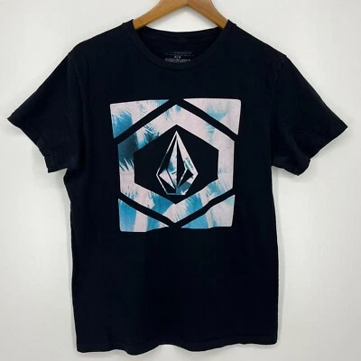 Volcom T-Shirt Men's Size M Black Logo Short Sleeve Crew Neck Cotton - Image 1 of 4