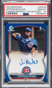 Bowman Chrome Jefferson Rojas 2023 refractor azul automático/150 PSA 10 GEMA Cubs 1er - Imagen 1 de 2