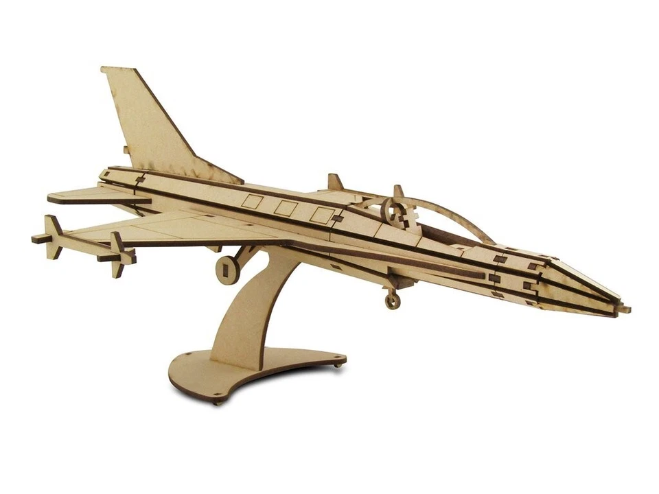 Rompecabezas de madera para aviones de combate 3D F-16, juguete educativo hágalo usted mismo Foto 1 de 4
