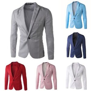 Handsome Men's Wedding Party Buttoned Smart Suit Coat Tops Blazer Jacket