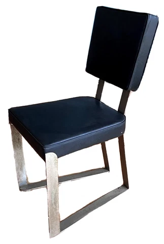 Art Deco Machine Age Industrial Antique Chrome Flat Bar Steel Metal Chair Deskey Cover