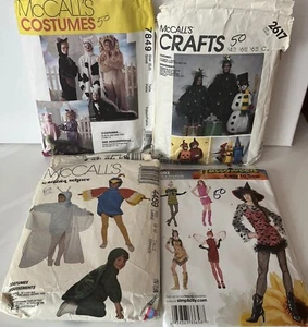 Lot X4 Costume Halloween Sewing Patterns McCall Simplicity New/Used Cosplay - Picture 1 of 9