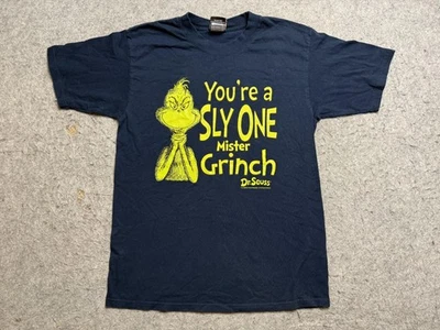 Dr. Seuss Grinch Shirt Mens Medium Navy You're a Sly One Mister Tee Christmas - Image 1 of 4