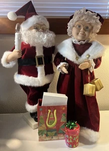 Vtg K-Mart Santa 🎅🏻 & Mrs. Claus🤶🏻 Christmas Display Only Set 20” Non-Work - Picture 1 of 9