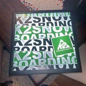 K2 Snowboarding lighted 18 X 18 hanging Sign Display Rare Vintage Advertising  - Picture 1 of 6