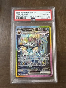 2025 POKÉMON Vaporeon ex 149/131 Prismatic Evolutions 💎 GEM MT 💎 PSA 10 - Picture 1 of 7