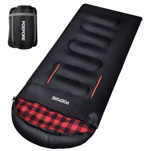 NEW POEPORE XXL Flannel Sleeping Bag 0°F Cold Weather Adults 4 Season w/ Sack - Picture 1 of 6
