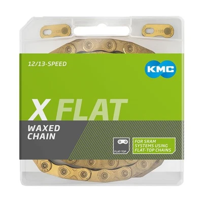 ‎KMC KMC X-Flat 12/13 Speed Waxed Flat Top Chain, 126 Link, Ti-N Gold
