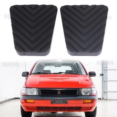 1 Pair Rubber Replacement Brake Clutch Pedal Pads Cover For Mitsubishi Expo - Image 1 of 4