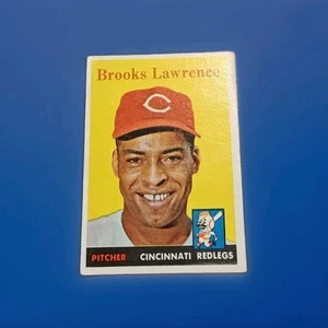 1958 Topps Baseball Card Cincinnati Reds Brooks Lawrence P #374 Vtg  - Picture 1 of 2