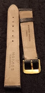 NOMOS Straußen-Lederarmband 18 mm – Original, schwarz, Handmade by Kaufmann  - Bild 1 von 3