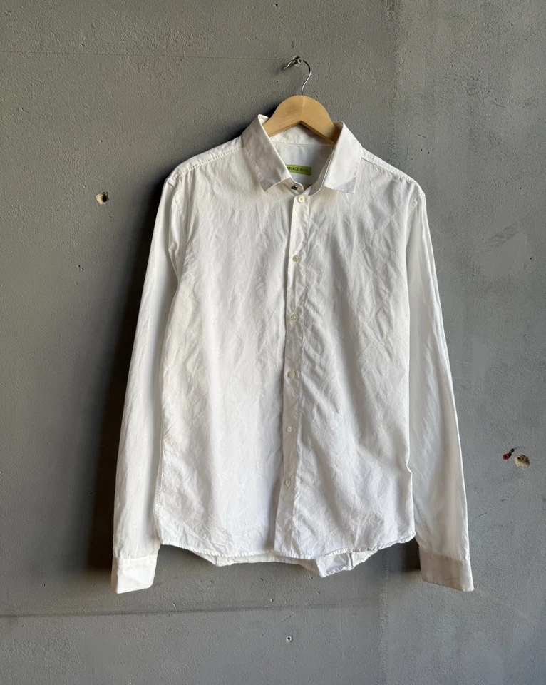 Versace Jeans Men’s White Button Up Shirt Monogram Designer Size L - Image 1 of 4