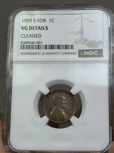 1909-S VDB NGC VG Details Cleaned - Picture 1 of 2