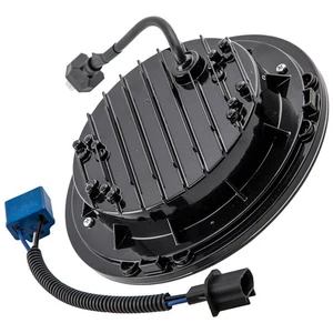 7" Round LED Headlight Black High-Low Beam Fit For Jeep Wrangler 1997-2018 - Picture 1 of 12