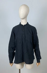 OUR LEGACY Blue Linen Blend Long Sleeve Shawl Zip Shirt Size 48 - Picture 1 of 21