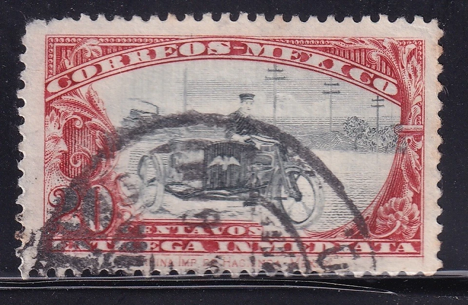 udm15 México 1923 cartero en motocicleta Sc#E2 Mc#579 Foto 1 de 1