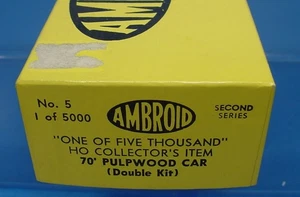 DL HO 70' PULPWOOD CAR AMBROID ONE OF 5 THOUSAND COLLECTOR SERIES DOUBLE KIT #5 - Picture 1 of 3