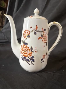 crown staffordshire Imari Coral Coffee Potp 8 1/2 In - Picture 1 of 15