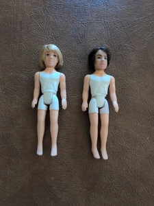 Polly Pocket Blonde Brunette Male Boy Nude Doll Lot Of 2 Mattel Toys - Picture 1 of 4