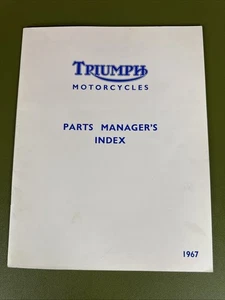 Rare Vintage 1967 Triumph Motorcycles Parts Managers Index Manual,  EX Cond - Picture 1 of 6