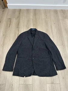 Vintage Ralph Lauren Herringbone Tweed Suit Jacket Blazer XXL Black Wool Cotton - Picture 1 of 14