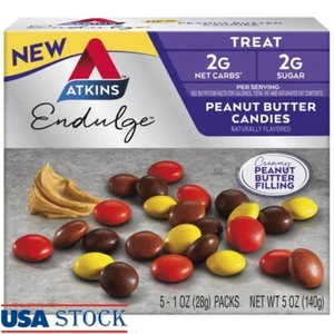 Keto Peanut Butter Candy 5 Pack Low Carb Snack 2g Net Carbs Individually Wrapped - Picture 1 of 11