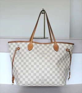 AUTHENTIC LOUIS VUITTON NEVERFULL MM Damier Azur Tote bag No.1479 - Picture 1 of 22