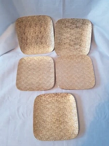 5 Japanese? square embossed plates, floral pattern - Picture 1 of 5