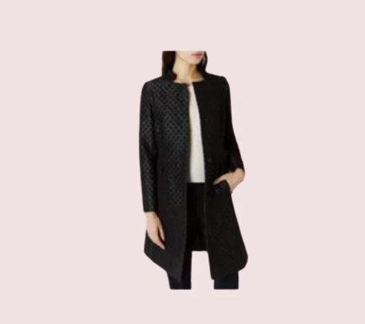 Coast Delano Jacquard Coat Black UK 10 LN007 JJ 01 - Image 1 of 3