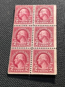 U.S. Scott #554c George Washington Red Booklet Pane of 6 Stamps MNH - Picture 1 of 2