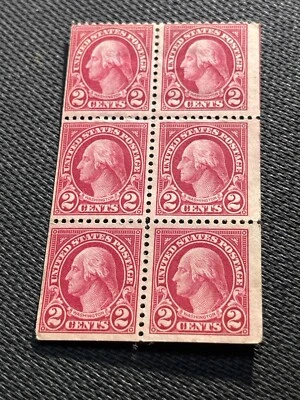 U.S. Scott #554c George Washington Red Booklet Pane of 6 Stamps MNH - Image 1 of 2