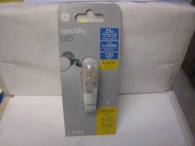 2 yes 2 GE LED Bulb 3 Watt Replaces 25W 250 Lumens #93129030 T4 GY6.35 Bi Pin M5 - Image 1 of 4