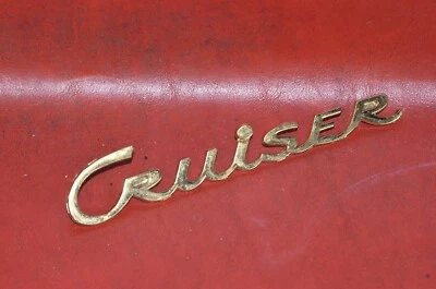 NOS Studebaker Gold Land Cruiser Fender Trim Emblem Script Logo 7" Long Vtg 50s - Image 1 of 4