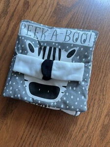 peek a boo mud pie baby soft book zebra - Picture 1 of 6